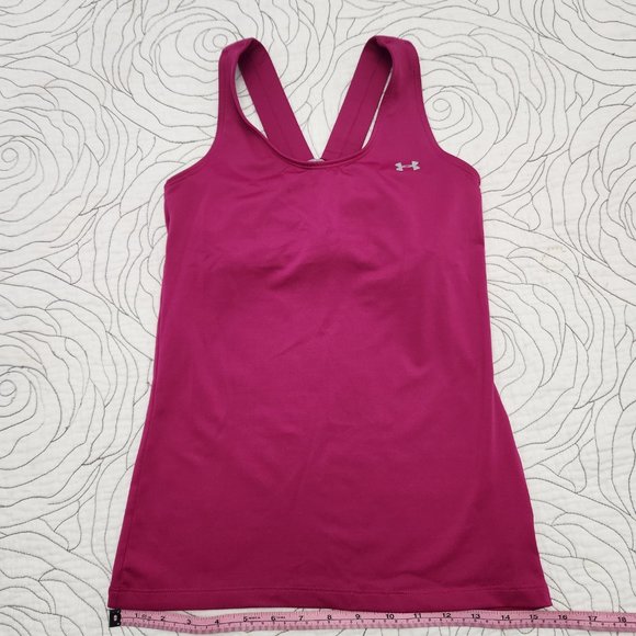 UNDER ARMOUR [XS] Pink Athletic Under Armour Tank with Built-In Bar - Picture 8 of 10